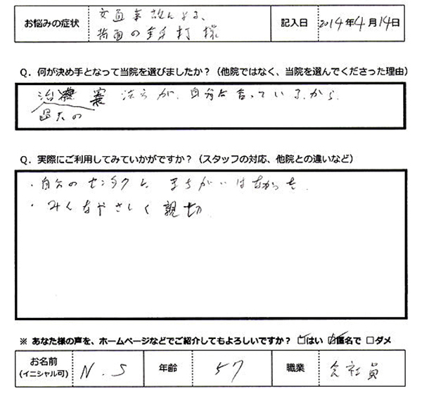 患者さんの声